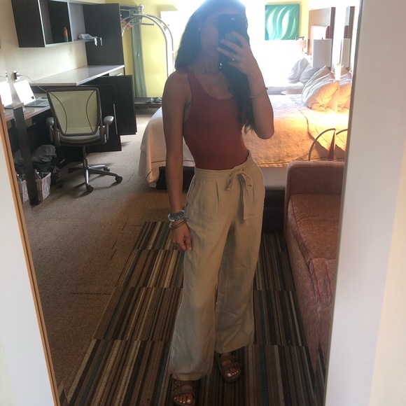 🔴SOLD🔴A New Day Tan Wide Leg Pull-On Pants - Picture 6 of 15